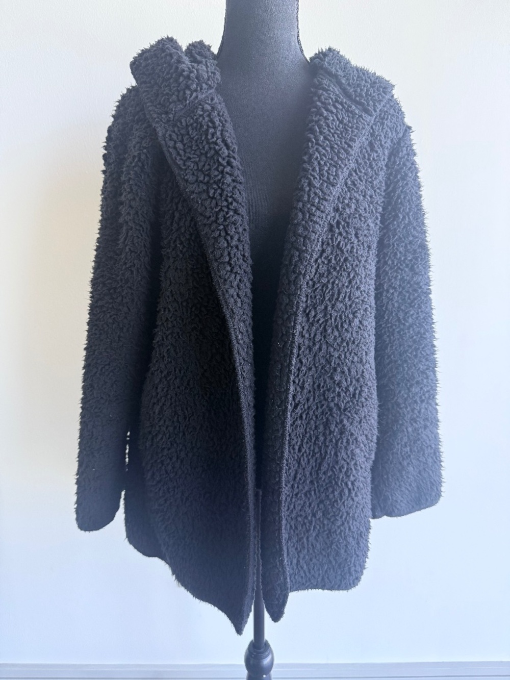 Victoria’s Secret PINK Black Hooded Teddy Sherpa Jacket